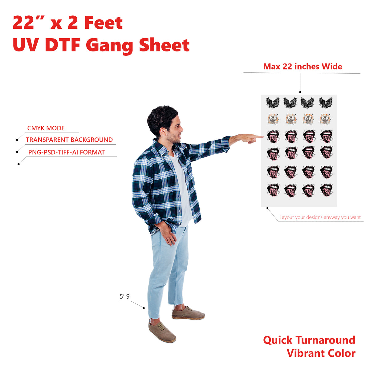 UV DTF Gang Roll Stickers