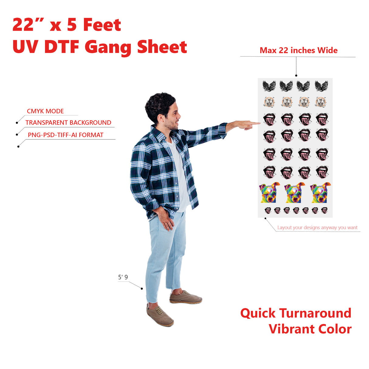 UV DTF Gang Roll Stickers