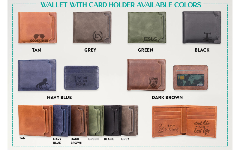 Custom Genuine Leather Wallet with Pull-Out Card Holder